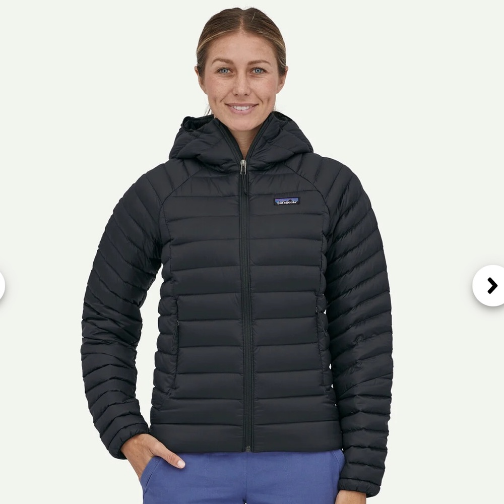 Patagonia Women’s Down Sweater Hoody Full Zip Jacket Size Small Black